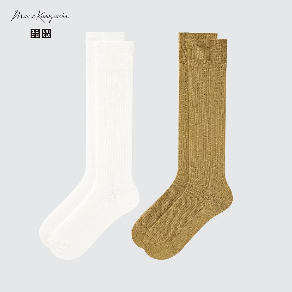 Uniqlo x Mame Kurogouchi HEATTECH Knee-High Socks (2 Pairs)